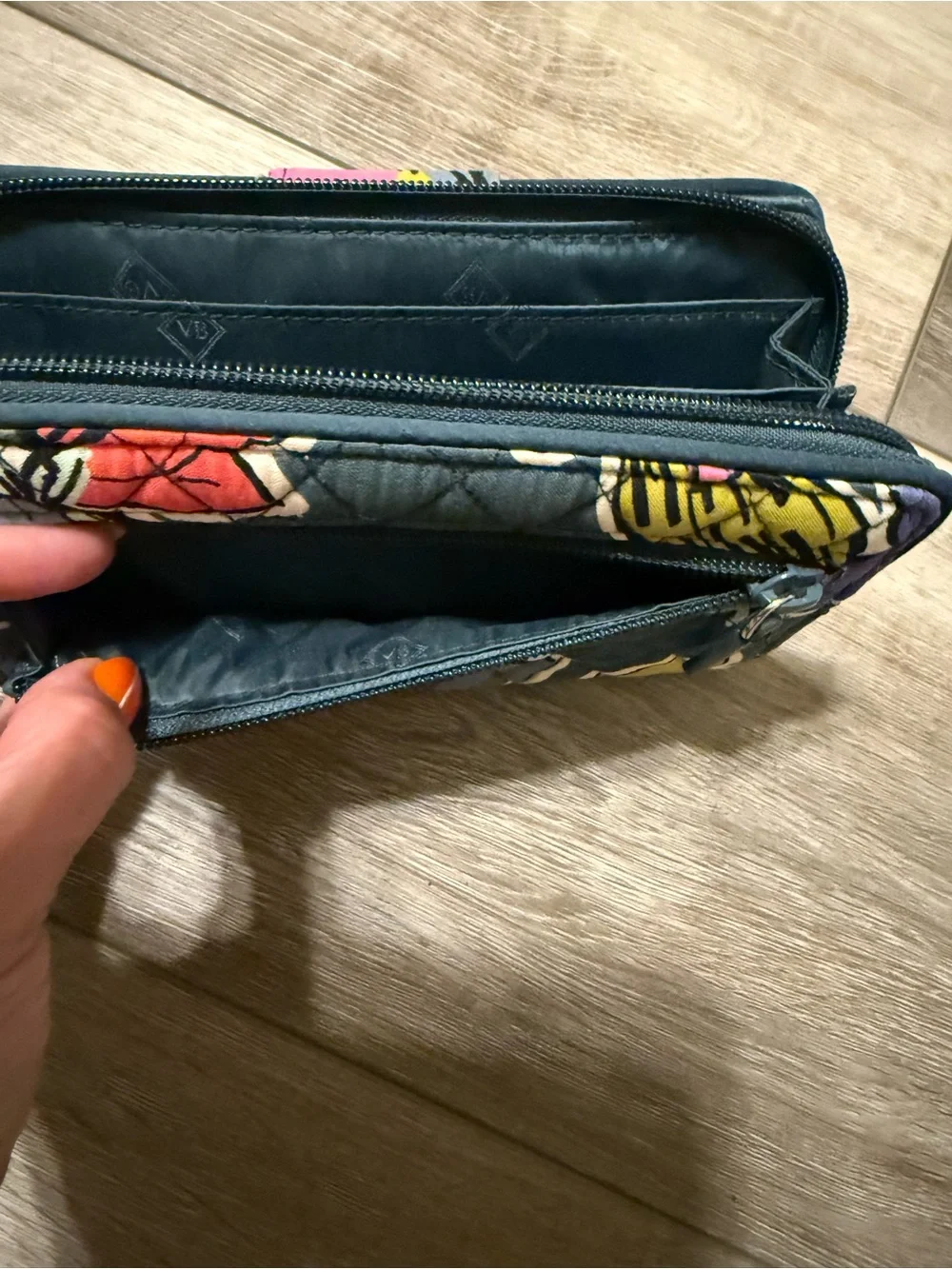 Vera Bradley RFID Turnlock Wallet- Retired Pattern of Falling Flowers 2017